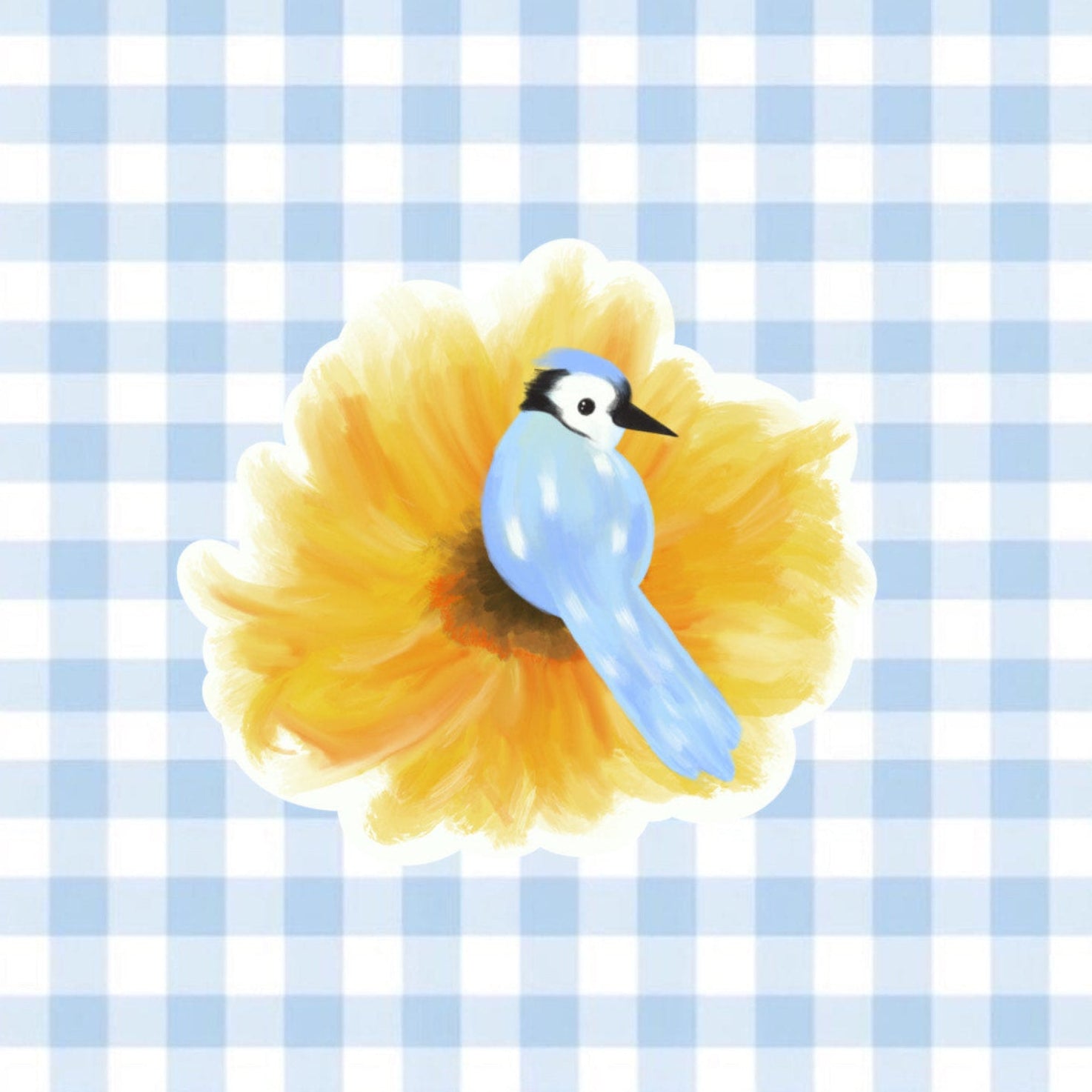 Blue Jay Bloom Sticker